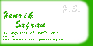 henrik safran business card